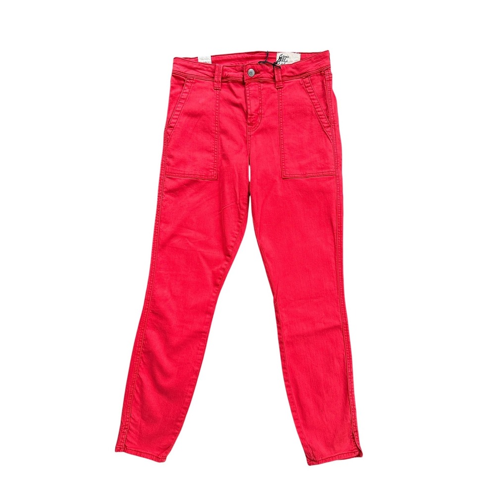 Cosmic Blue Love Skinny Jeans Womens Size 8 Red New High Rise Stretchâ Denim